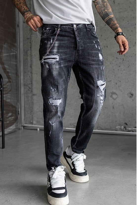 Мъжки дълги дънки - "KA 7 DENIM BLACK"