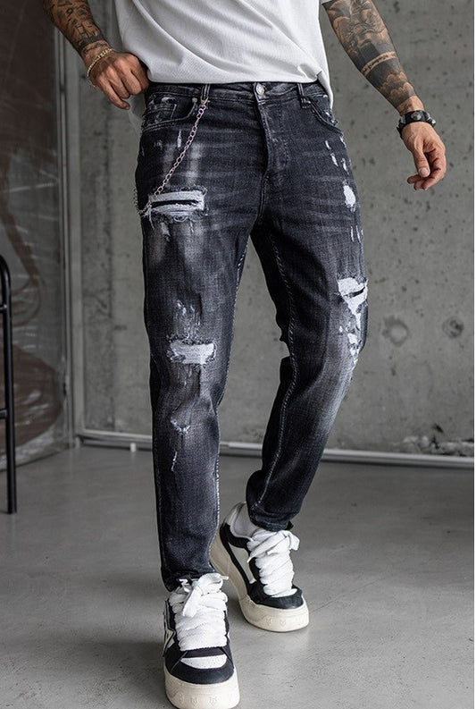 Мъжки дълги дънки - "KA 7 DENIM BLACK"