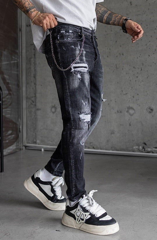 Мъжки дълги дънки - "KA 7 DENIM BLACK"