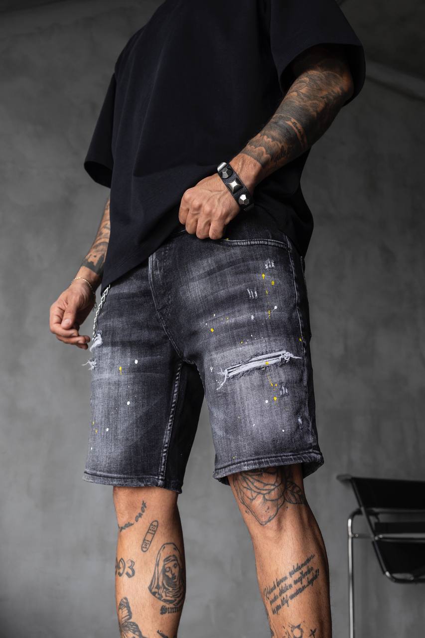 Мъжки къси дънки - "BLACK ISLAND DENIM SHORT BLACK "