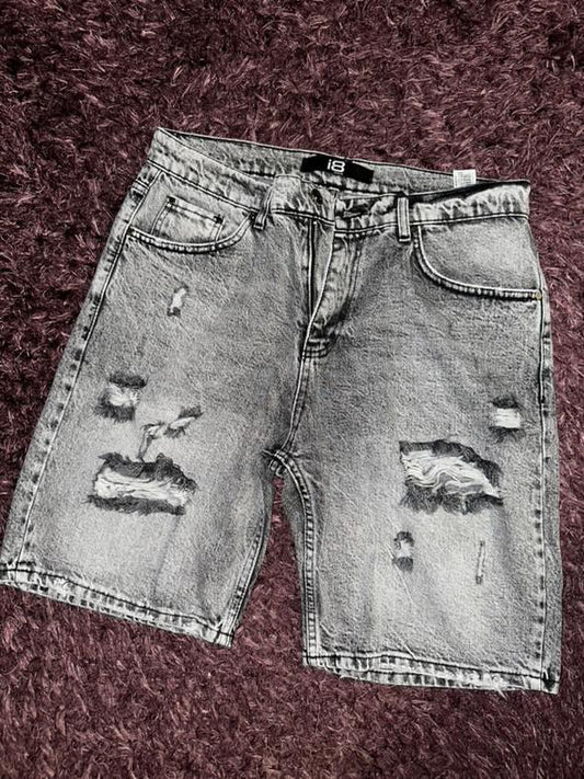Мъжки къси дънки - "I8 DENIM GREY"
