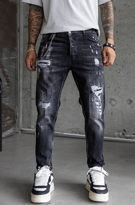 Мъжки дълги дънки  - "KA 7 DENIM BLACK"