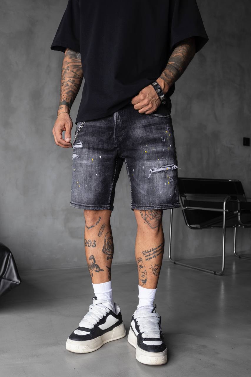 Мъжки къси дънки - "BLACK ISLAND DENIM SHORT BLACK "